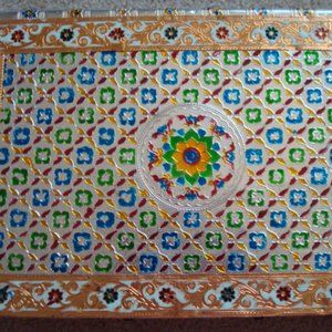 NEW HANDCRAFTED GOLD/SILVER WOOD JEWELRY BOX